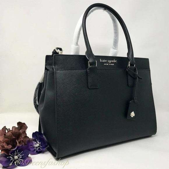 NEW KATE SPADE CAMERON LARGE SATCHEL HANDBAG BLACK - Picture 2 of 11